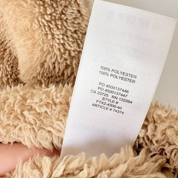 Aritzia Sunday Best Fuzzy Teddy Full Zip Sweater Tan Brown Size Small - Picture 7 of 7